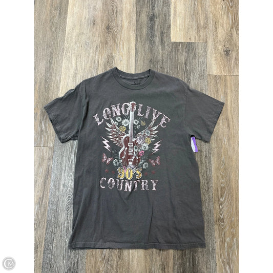 Top Short Sleeve By Goodie Two Sleeves In Grey, Size: L