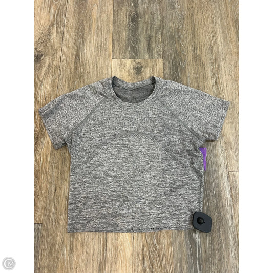 Athletic Top Short Sleeve By Lululemon In Grey, Size: 6