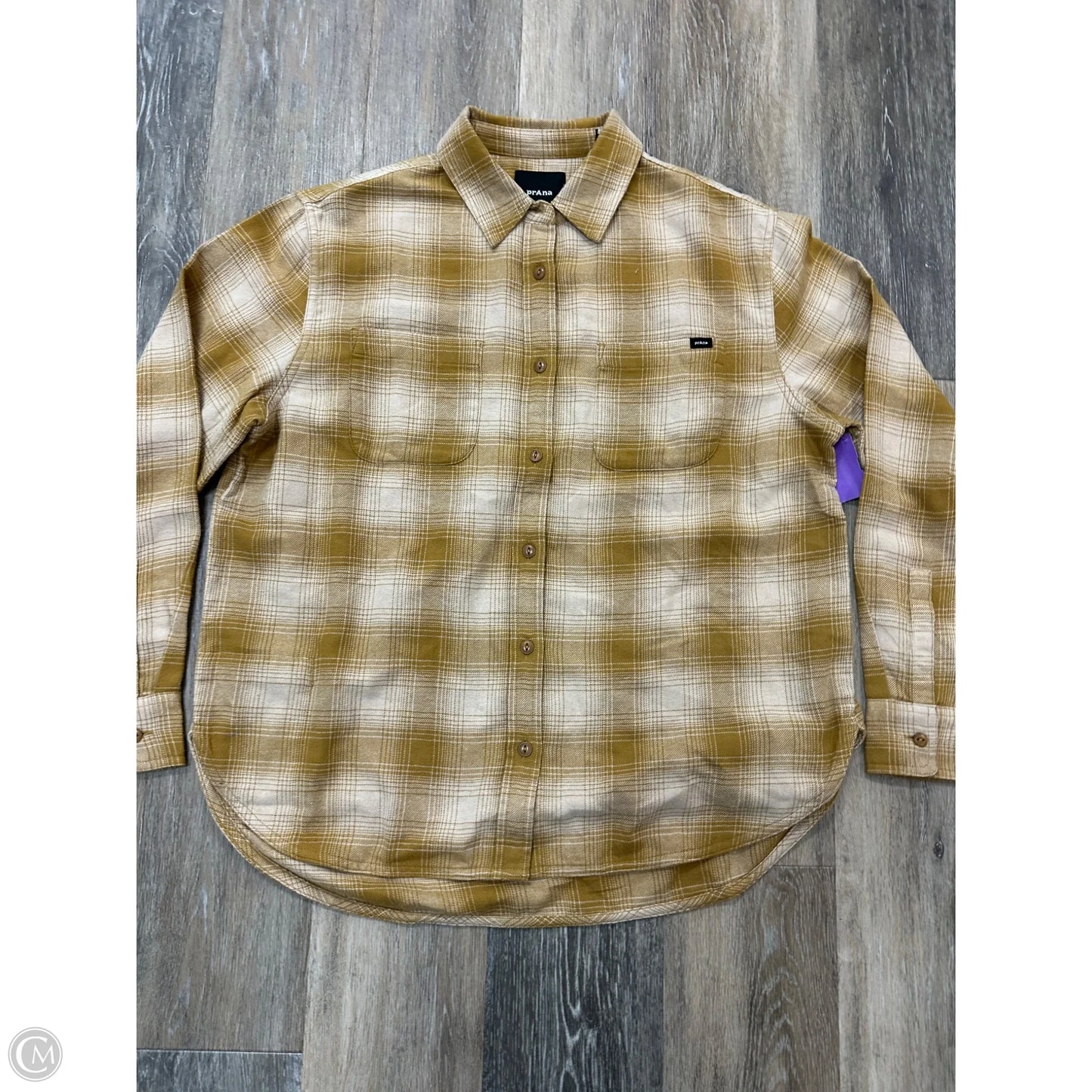 Top Long Sleeve By Prana In Yellow, Size: S