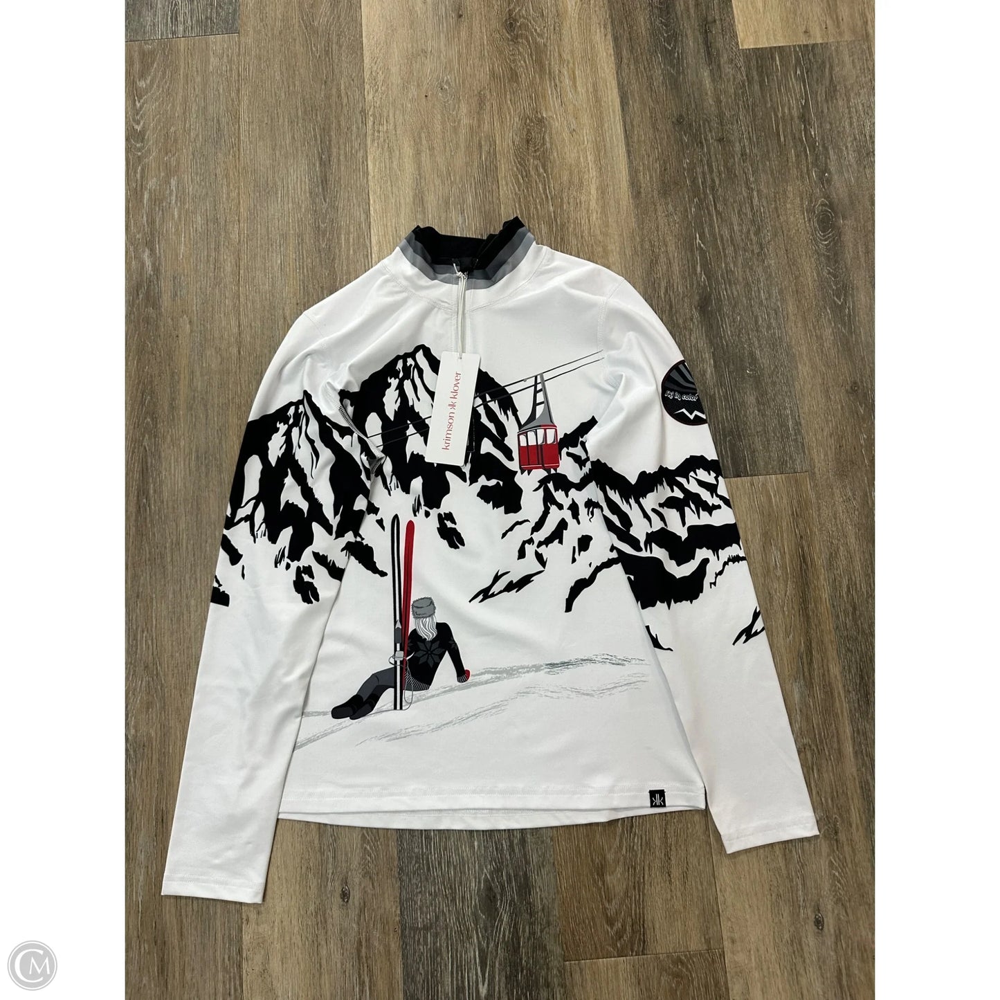 Athletic Top Long Sleeve Collar By Krimson Klover In White, Size: S