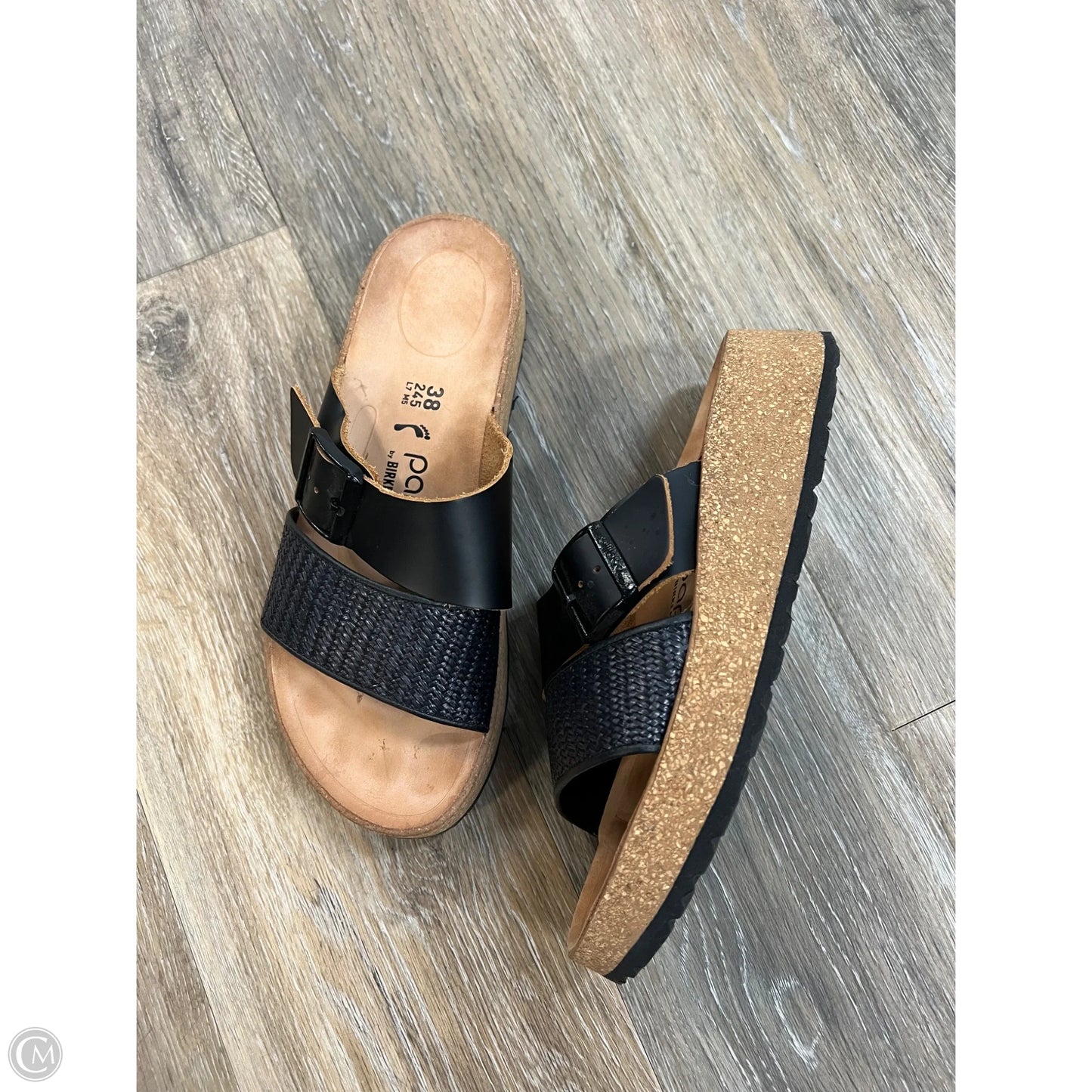 -Sandals Heels Platform By Birkenstock In Black, Size: 7/38