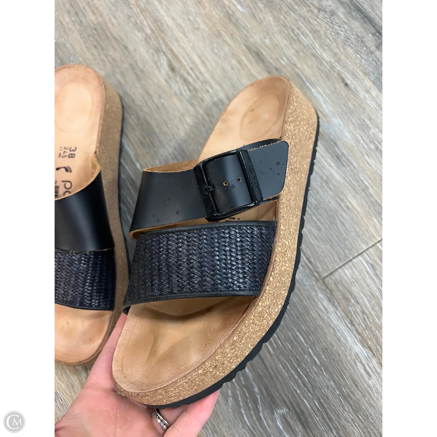 -Sandals Heels Platform By Birkenstock In Black, Size: 7/38