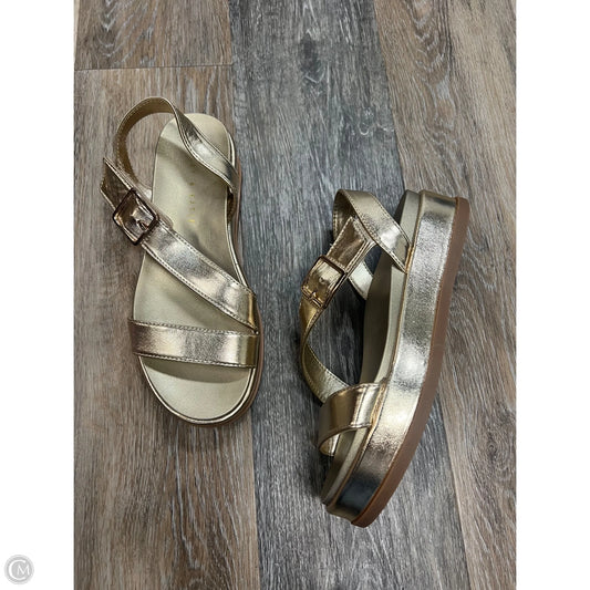 Sandals Heels Platform By Kelly And Katie In Gold, Size: 7