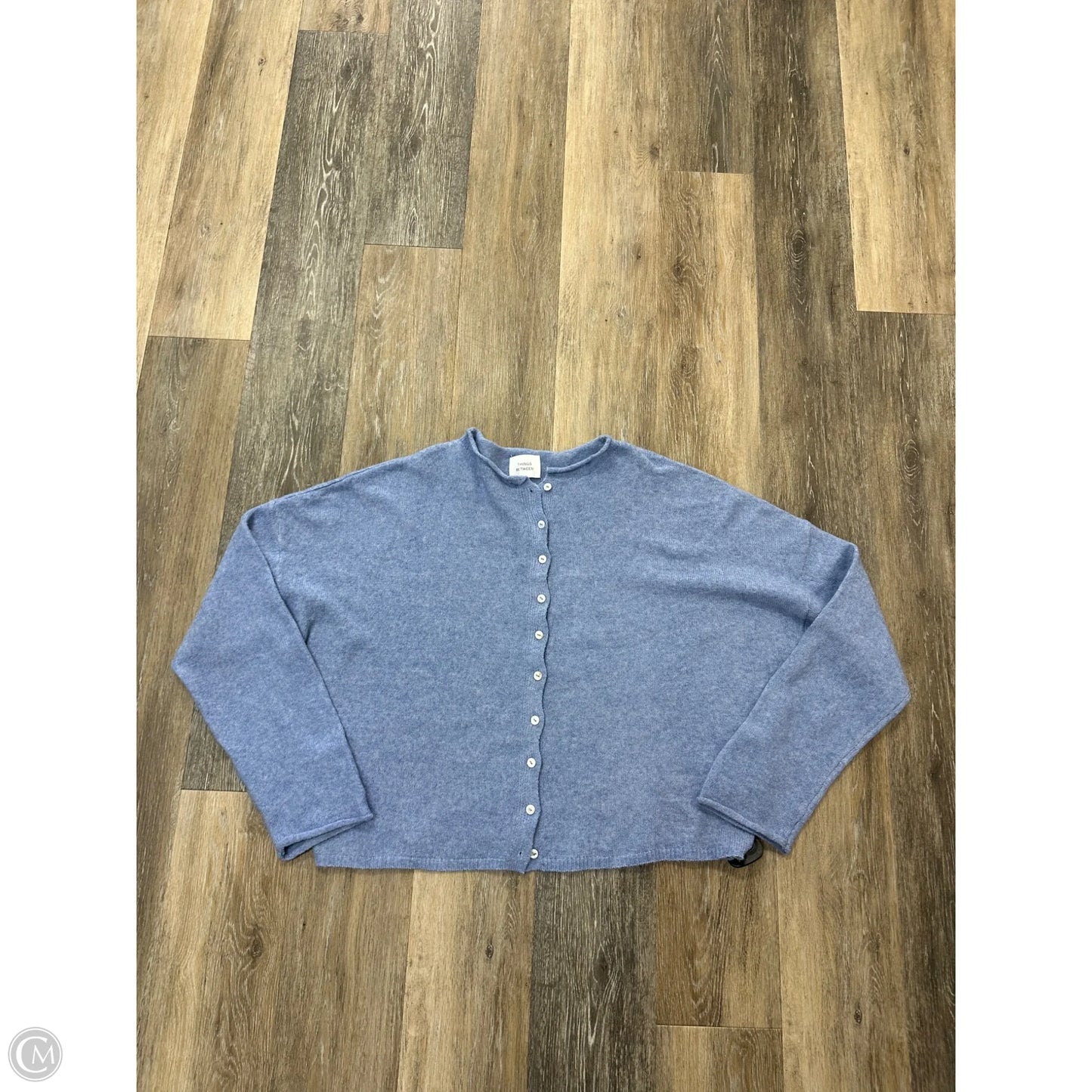 Sweater Cardigan By Things Between In Blue, Size: L