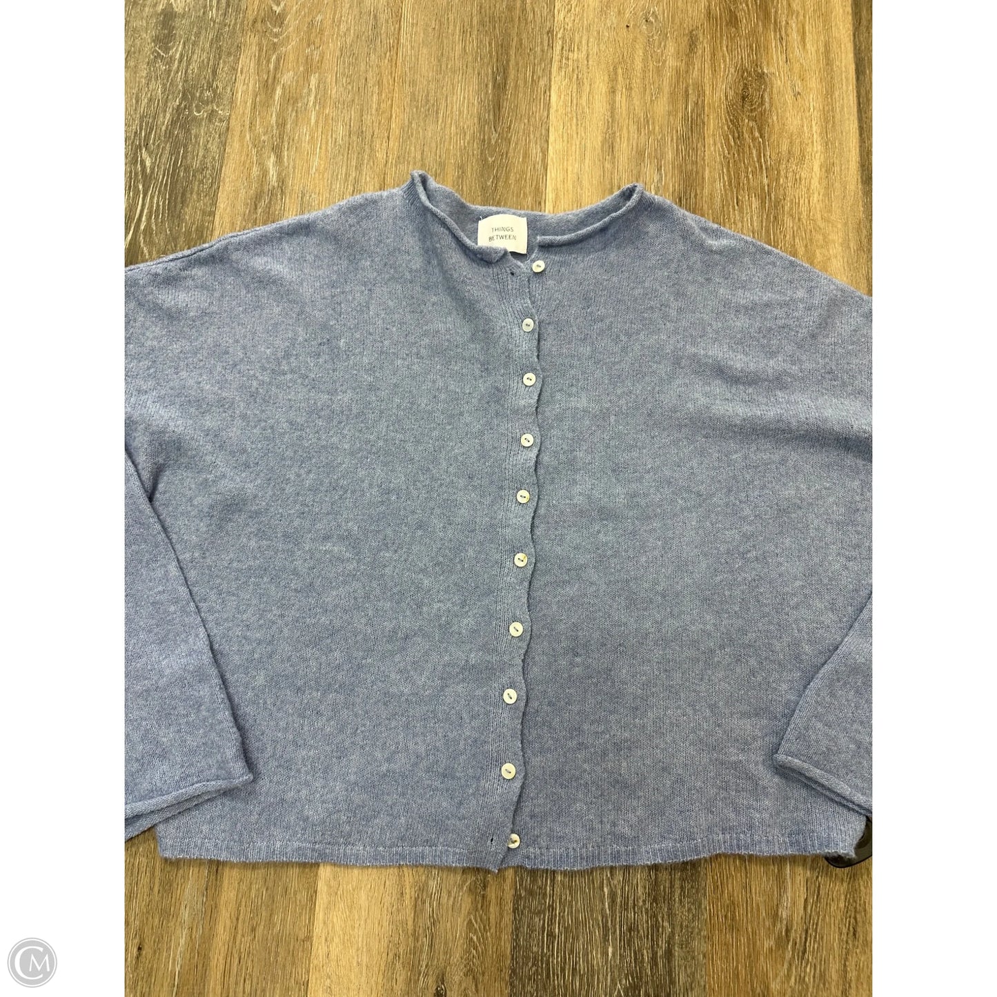 Sweater Cardigan By Things Between In Blue, Size: L