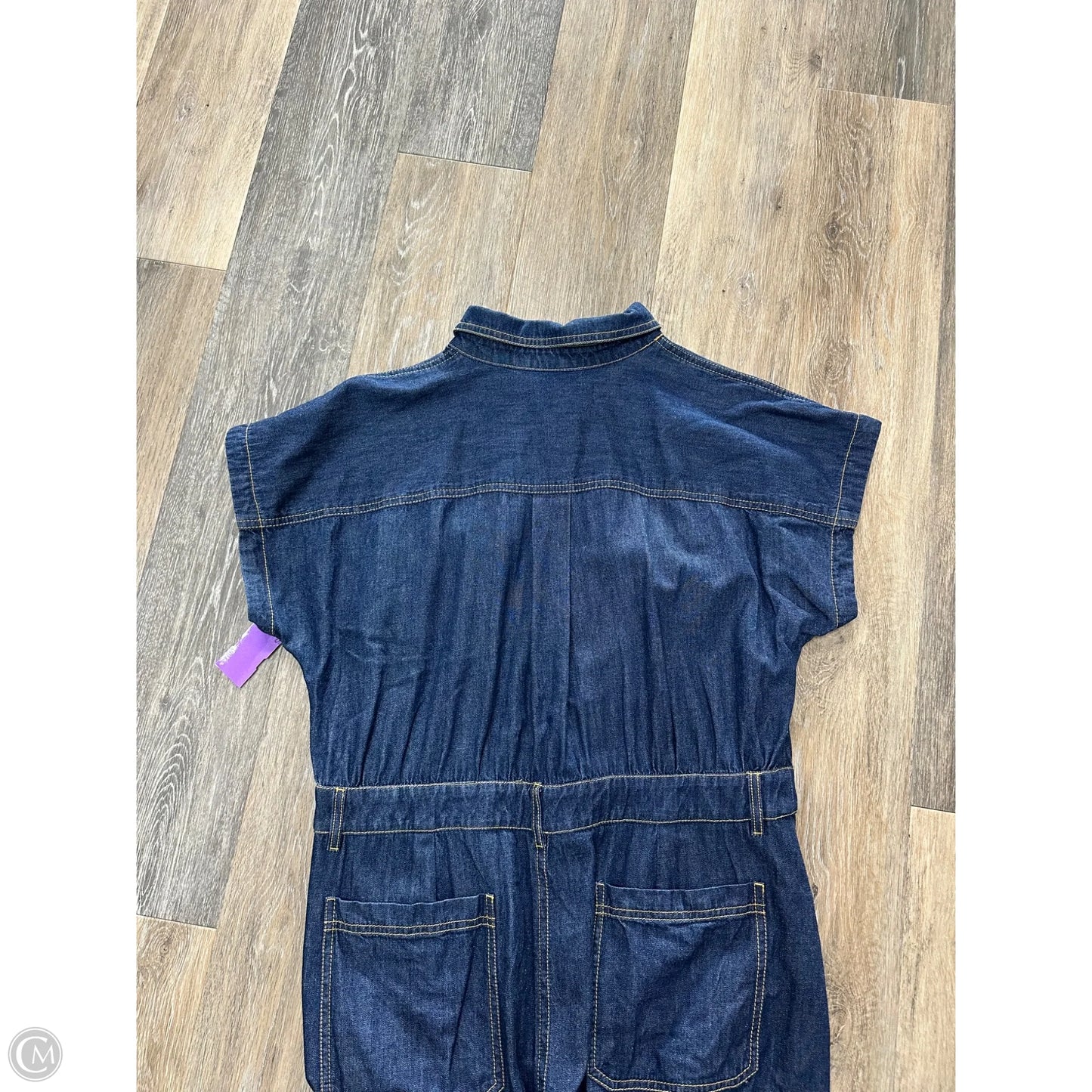 Dress Casual Midi By Loft In Blue Denim, Size: 14