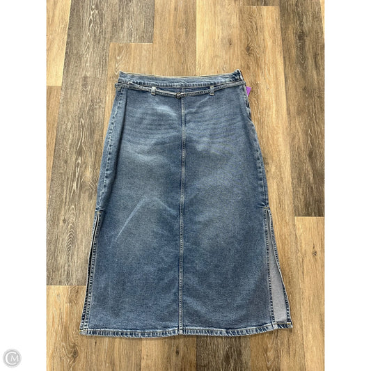 Skirt Maxi By Calvin Klein In Blue Denim, Size: 10