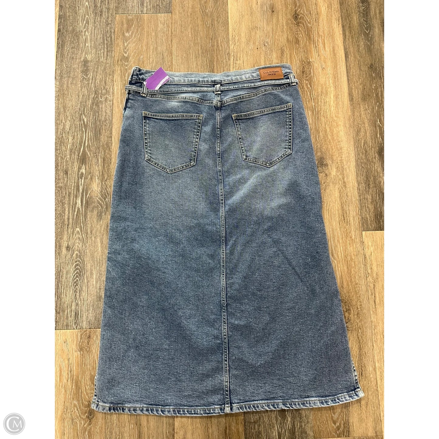 Skirt Maxi By Calvin Klein In Blue Denim, Size: 10