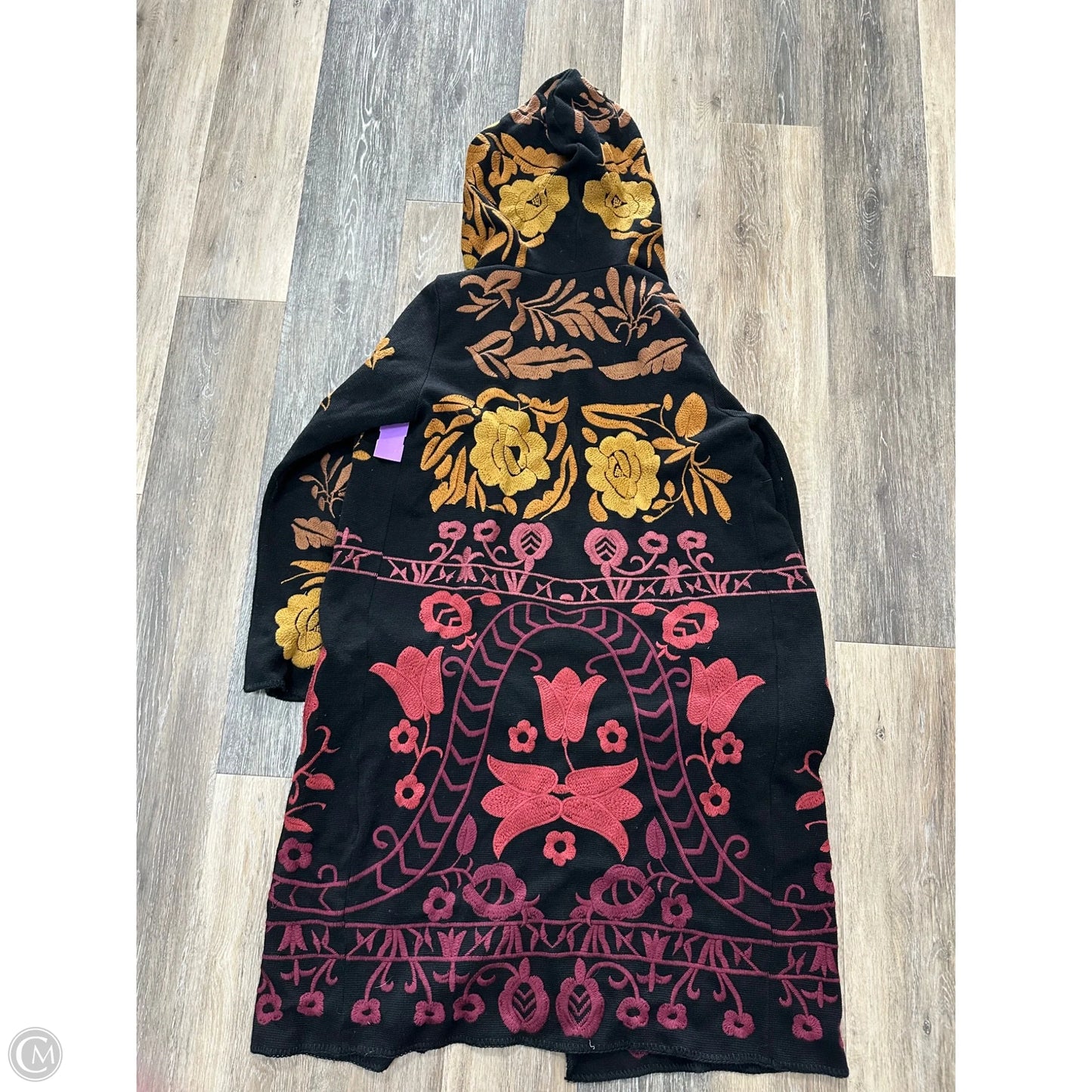 Sweater Cardigan By Johnny Was In Black, Size: L