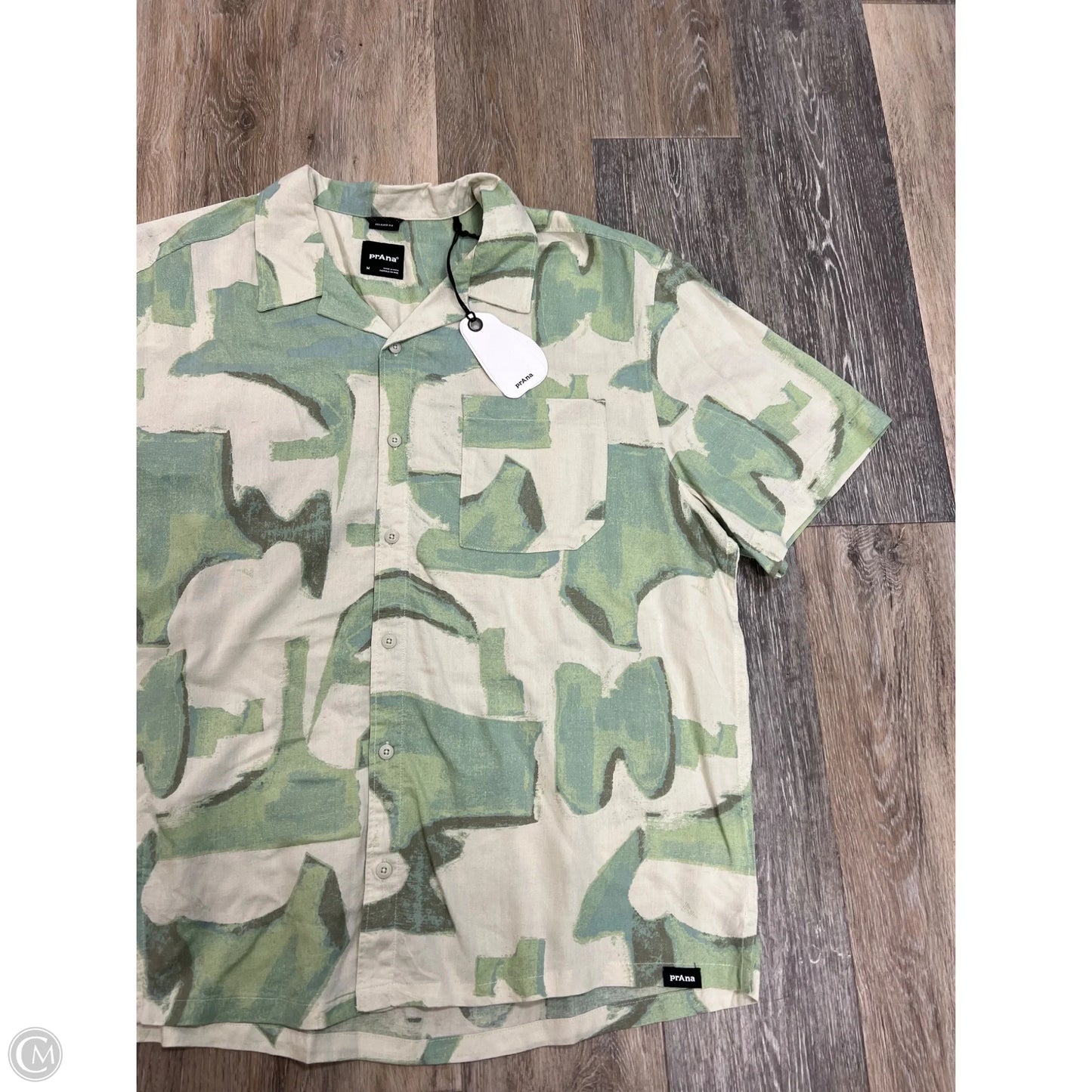 Blouse Short Sleeve By Prana In Green, Size: M (men’s)