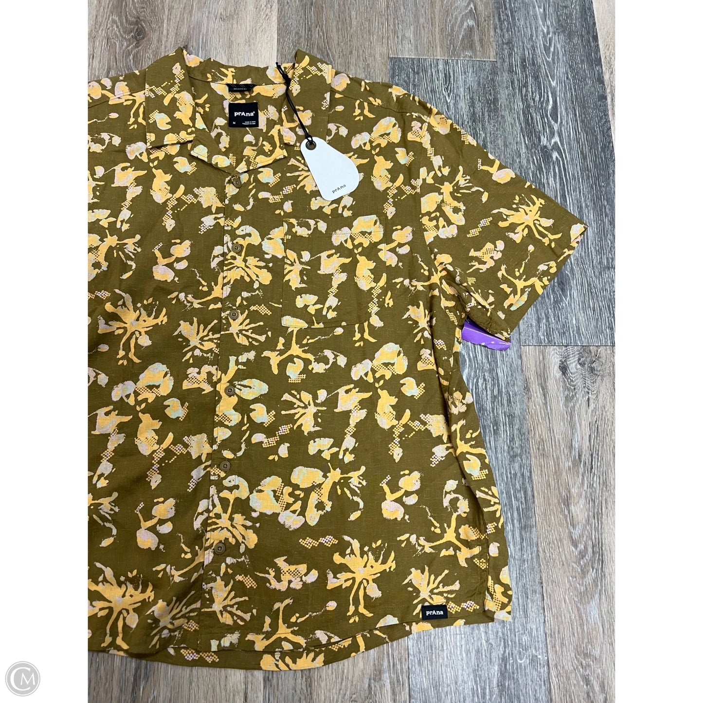 Blouse Short Sleeve By Prana In Green, Size: M (men’s)