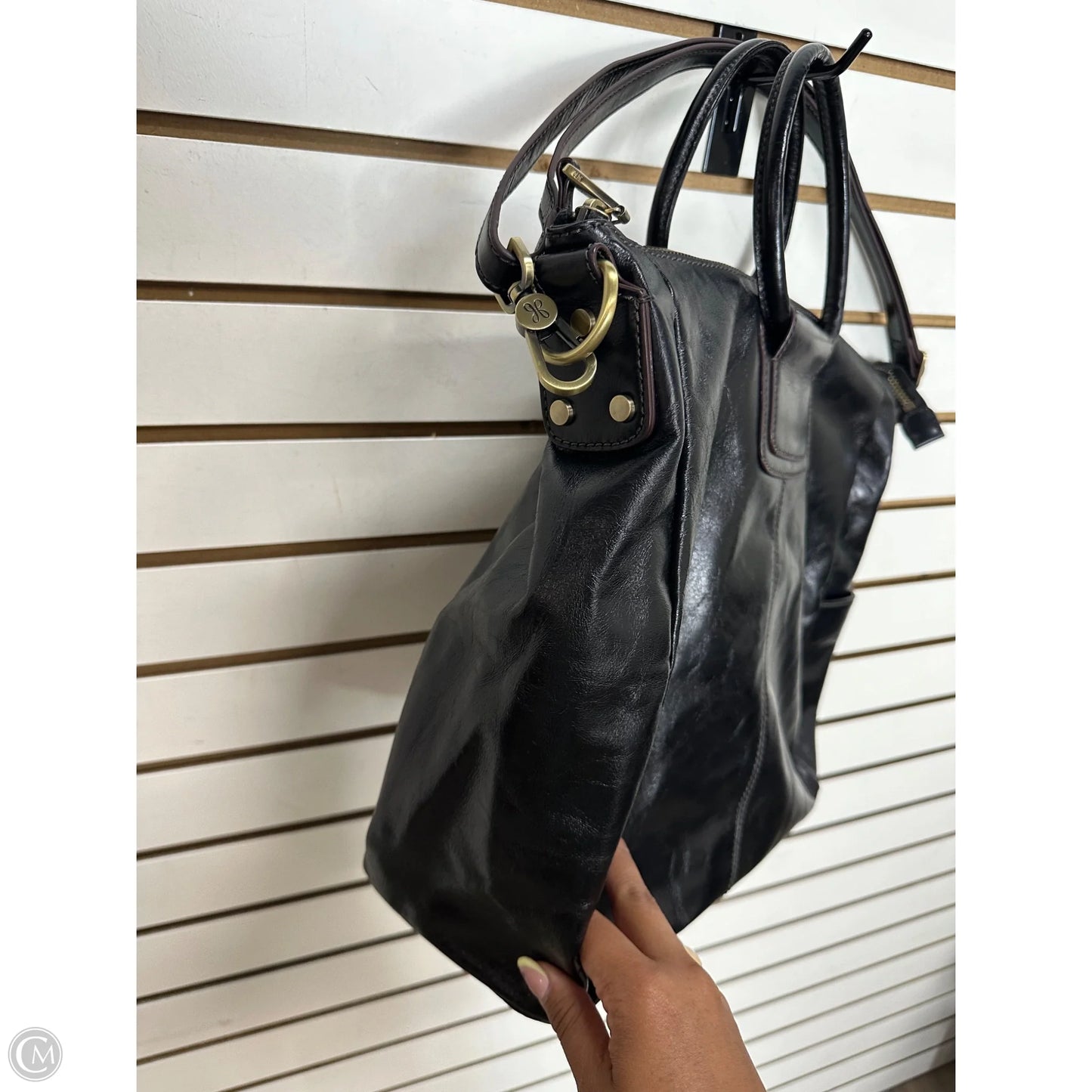 Handbag Leather By Hobo Intl, Size: Large