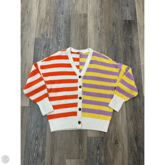 Sweater Cardigan By Staud In Striped Pattern, Size: L