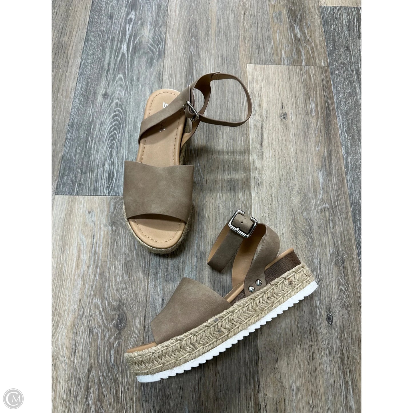 Sandals Heels Platform By Soda In Taupe, Size: 7