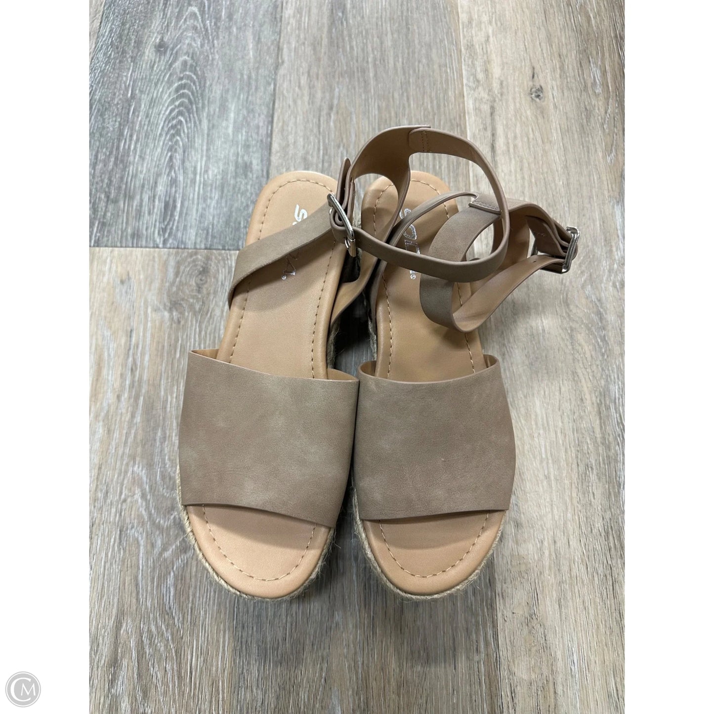 Sandals Heels Platform By Soda In Taupe, Size: 7
