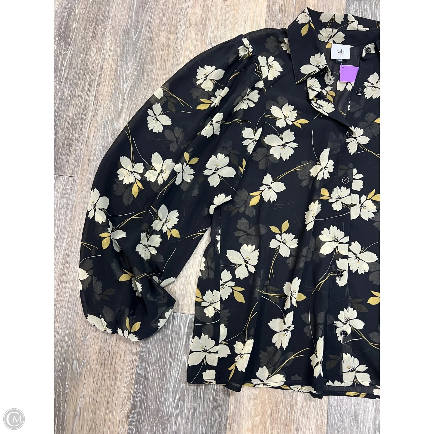 Blouse Long Sleeve By Cabi In Floral Print, Size: S