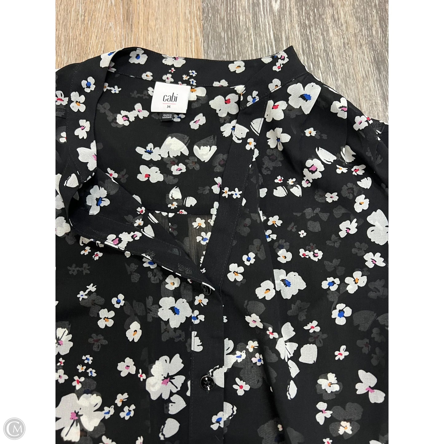 Blouse Long Sleeve By Cabi In Floral Print, Size: M