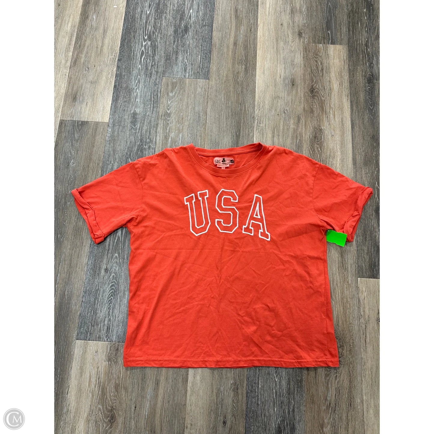 Top Short Sleeve By C And C In Orange, Size: L