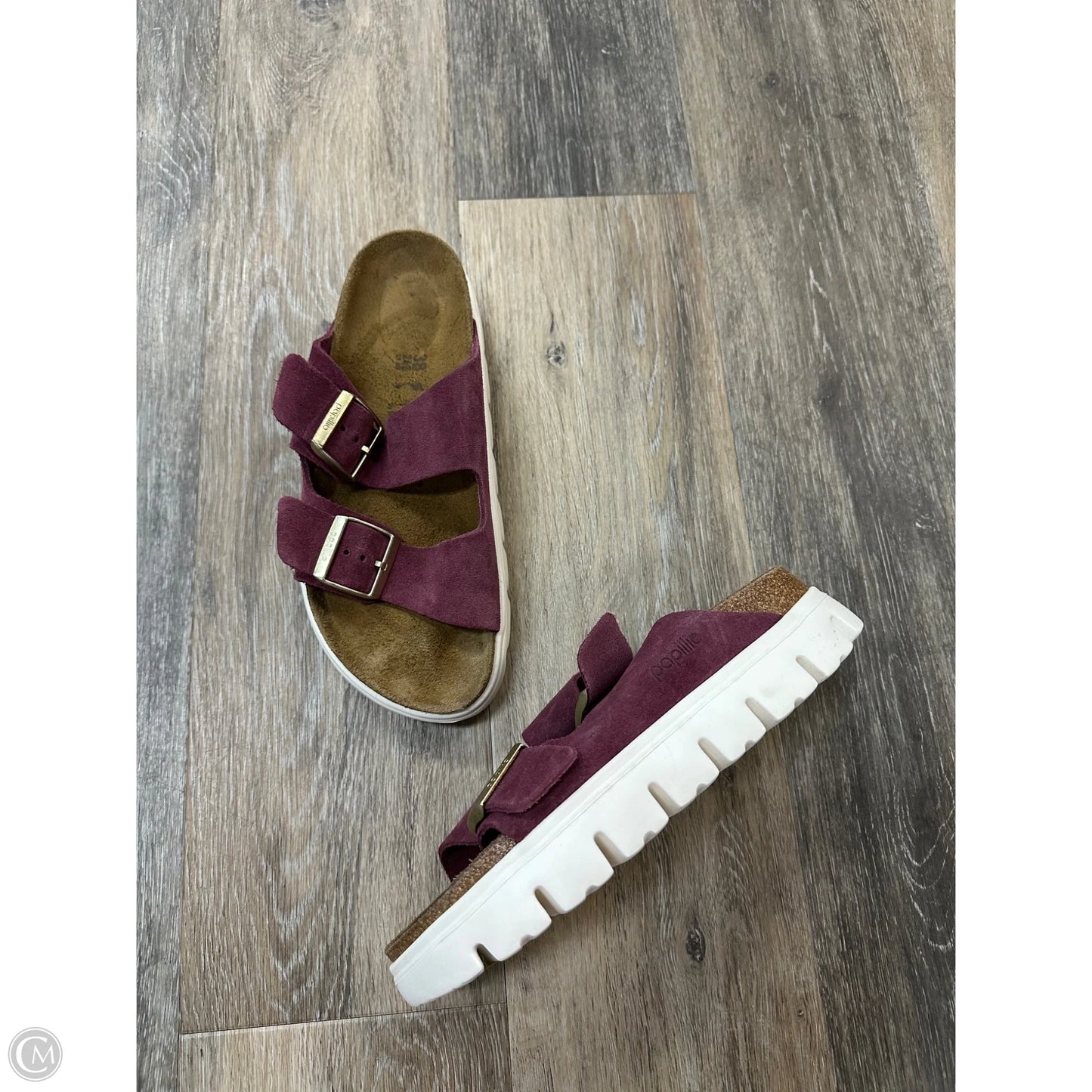 Sandals Flats By Birkenstock In Purple, Size: 7