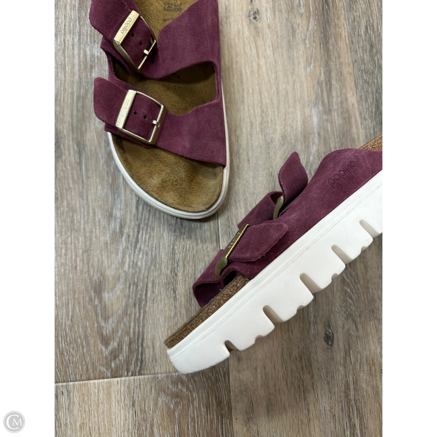 Sandals Flats By Birkenstock In Purple, Size: 7