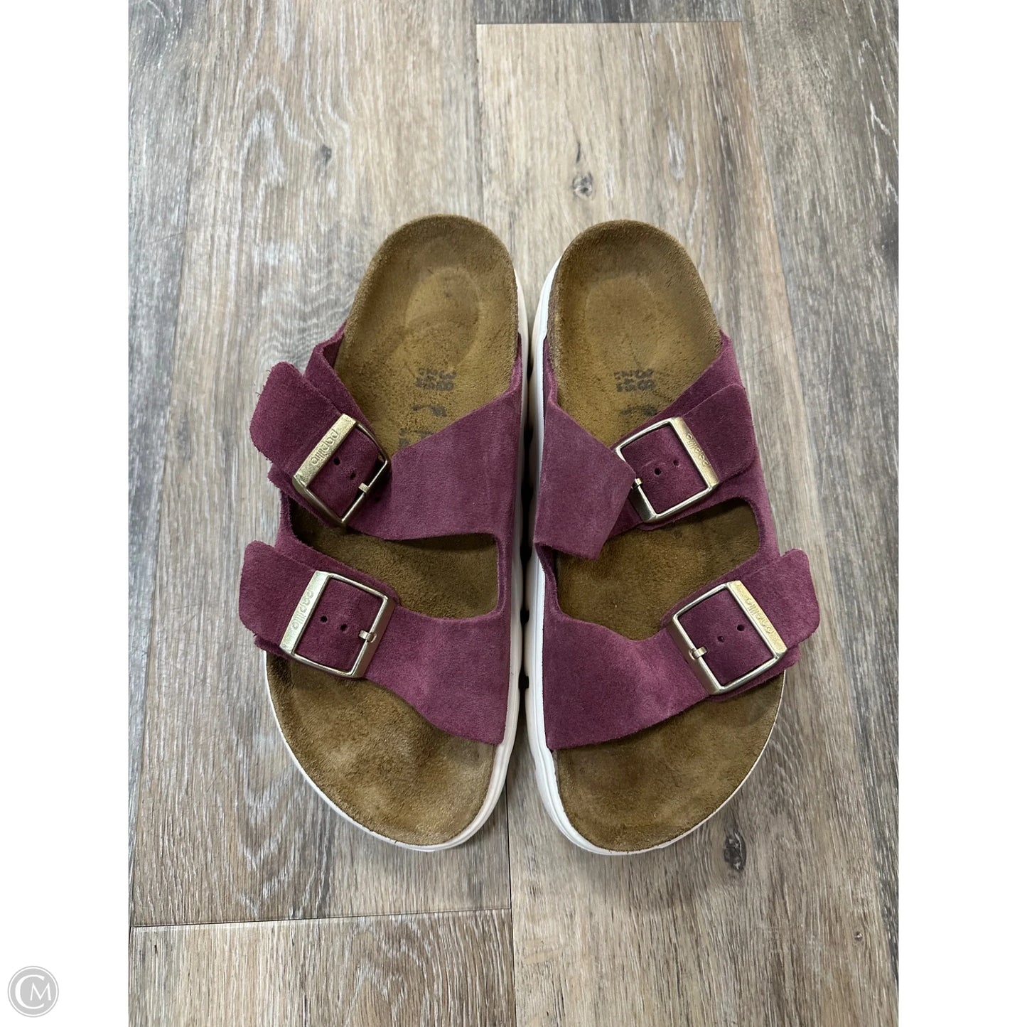 Sandals Flats By Birkenstock In Purple, Size: 7
