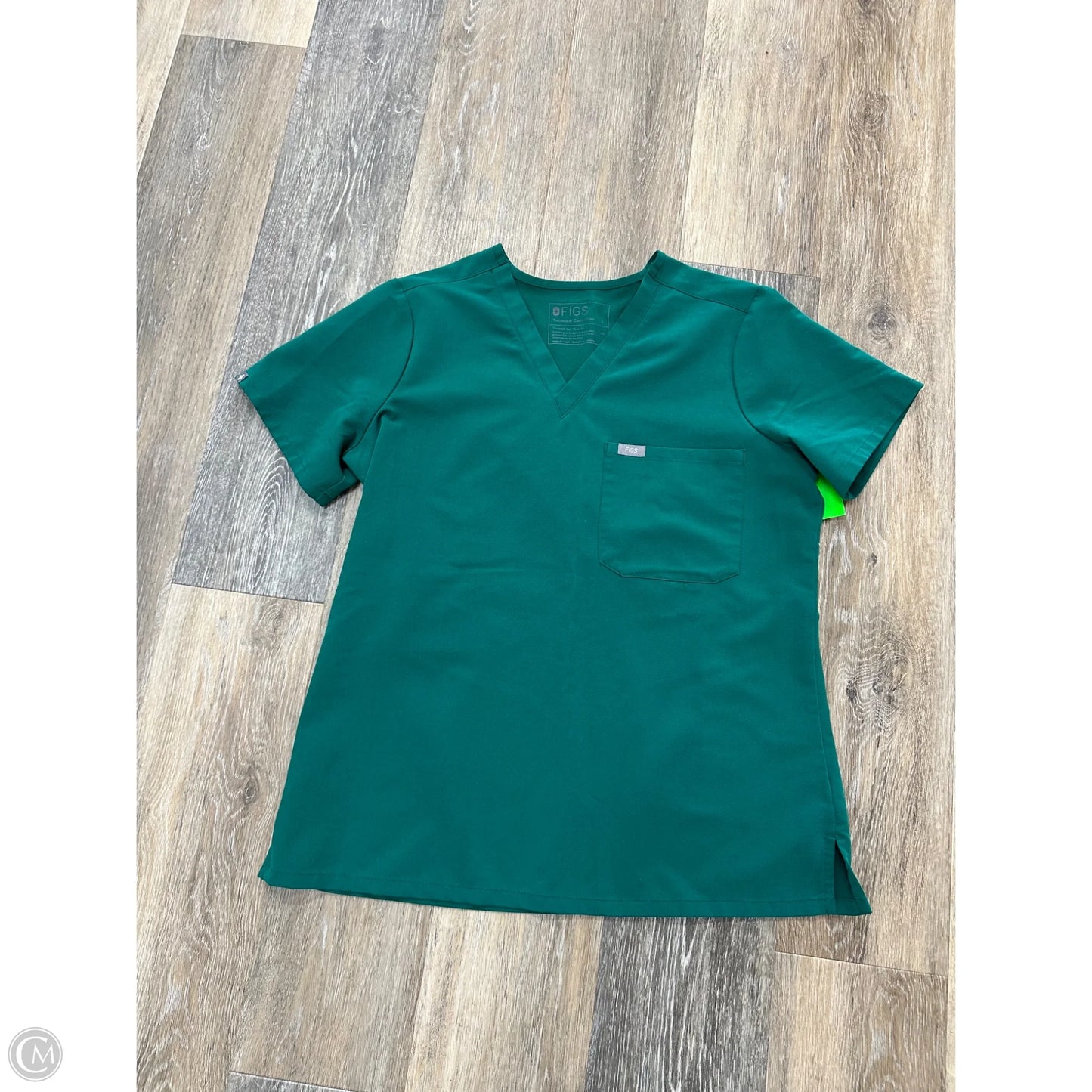 Scrub Top Short Sleeve By Figs In Green, Size: S