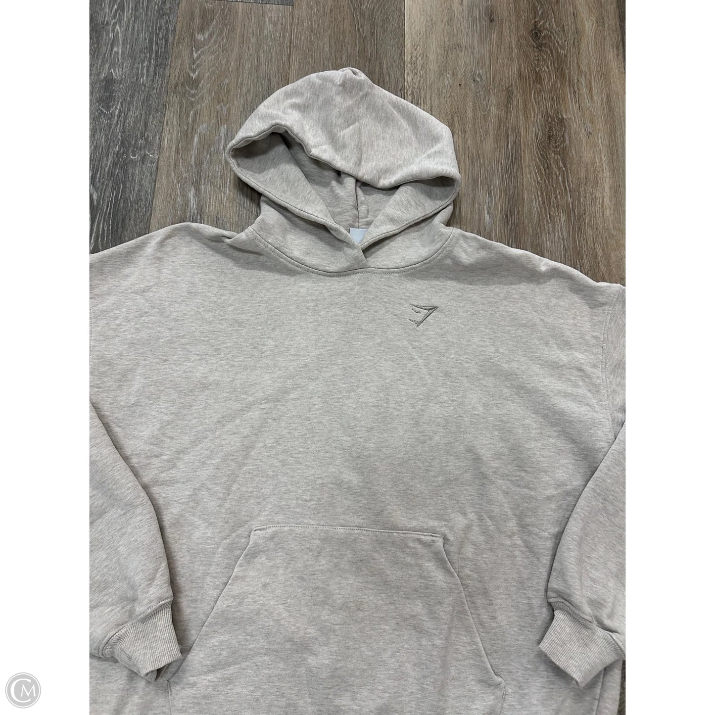 Athletic Sweatshirt Hoodie By Gym Shark In Beige, Size: S