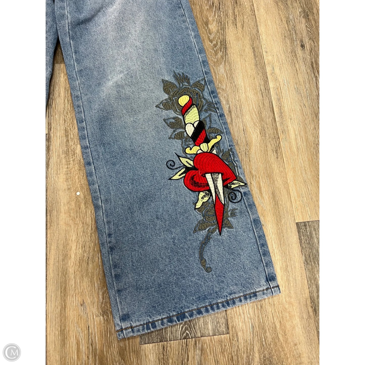 Jeans Straight By Ed Hardy In Blue Denim, Size: 2
