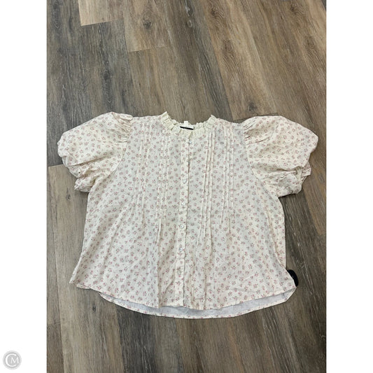 Top Short Sleeve By So Me In Floral Print, Size: Xl