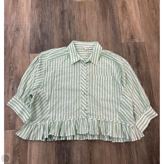 Blouse 3/4 Sleeve By Hem & Thread In Striped Pattern, Size: L