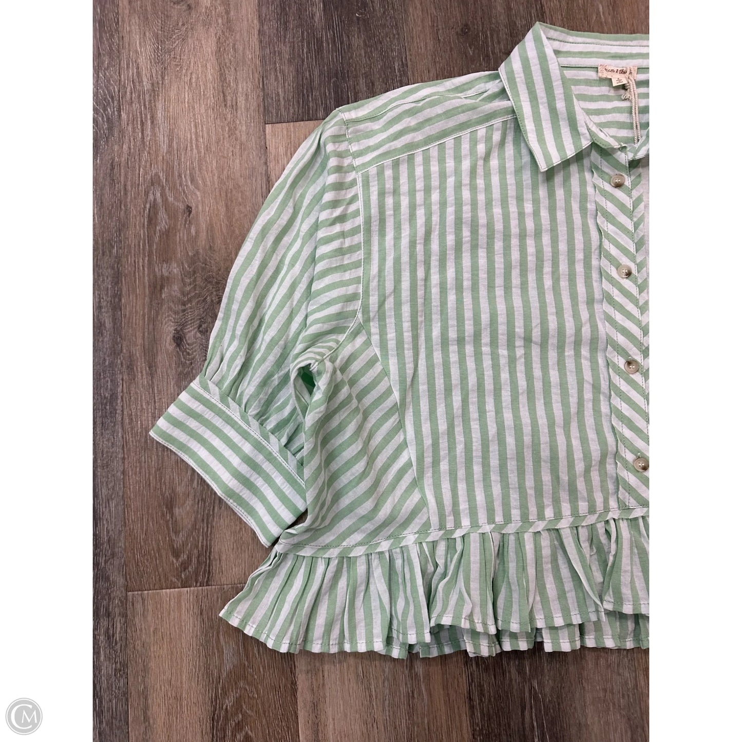 Blouse 3/4 Sleeve By Hem & Thread In Striped Pattern, Size: L