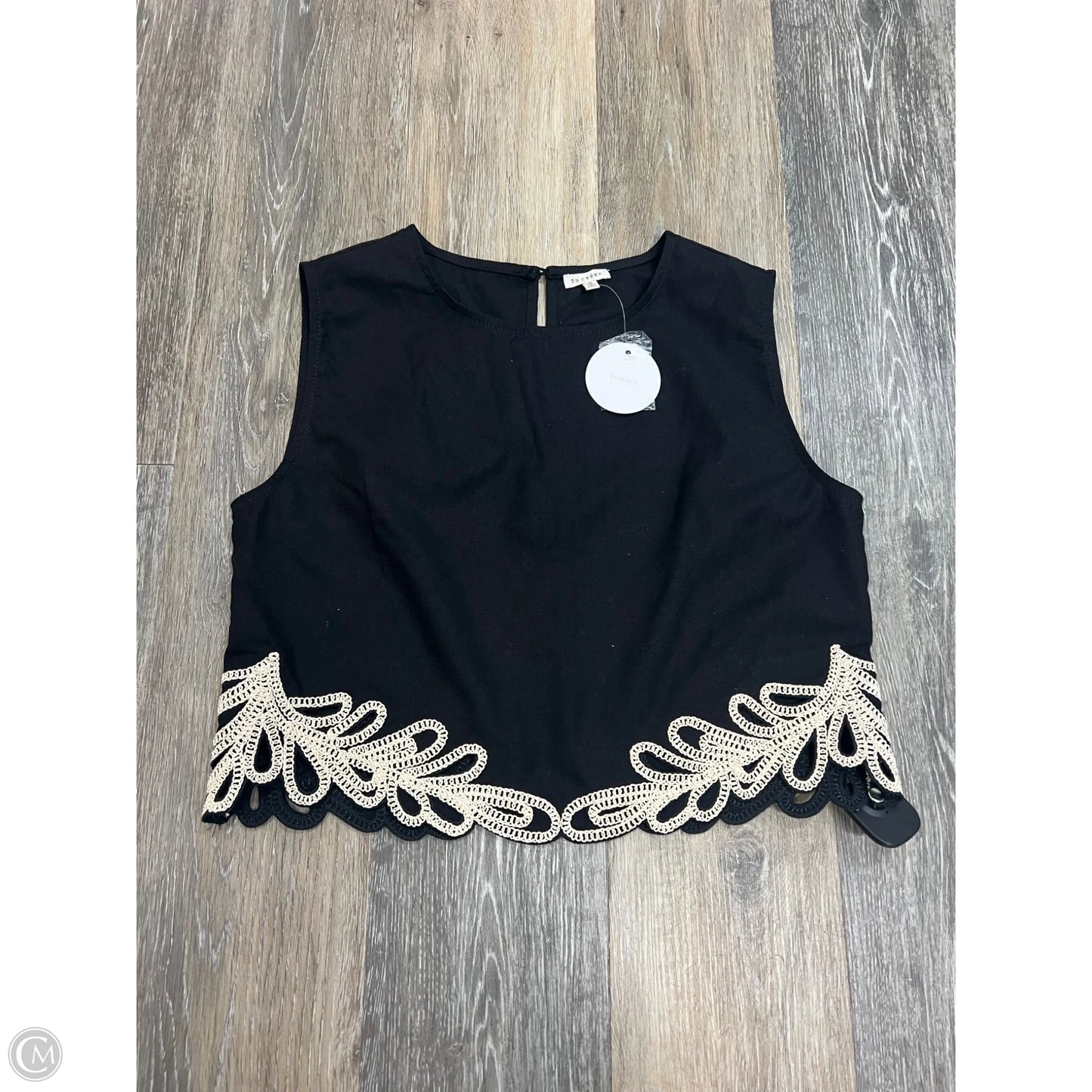 Top Sleeveless By En Creme In Black, Size: S