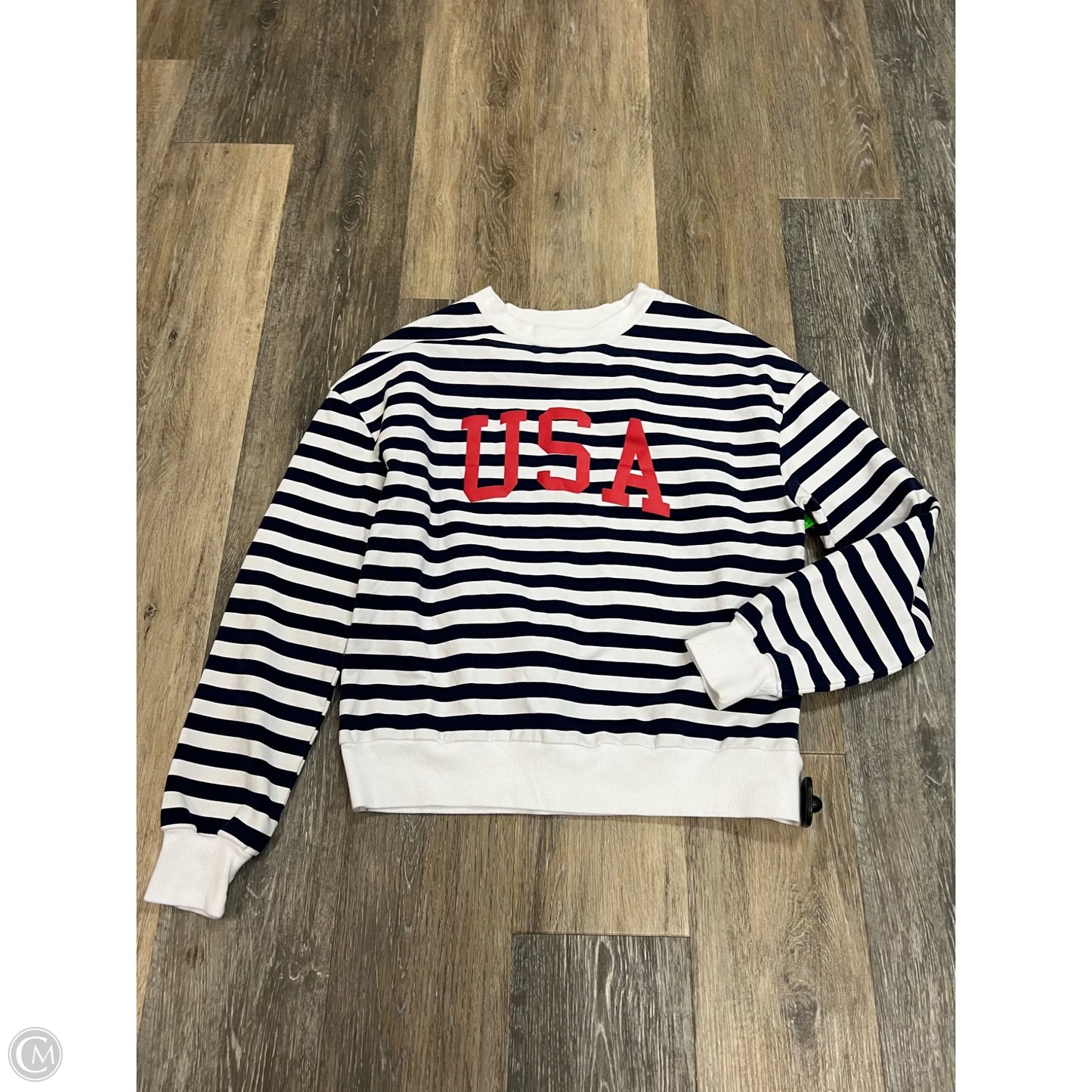 Sweatshirt Crewneck By Beach Riot In Striped Pattern, Size: M