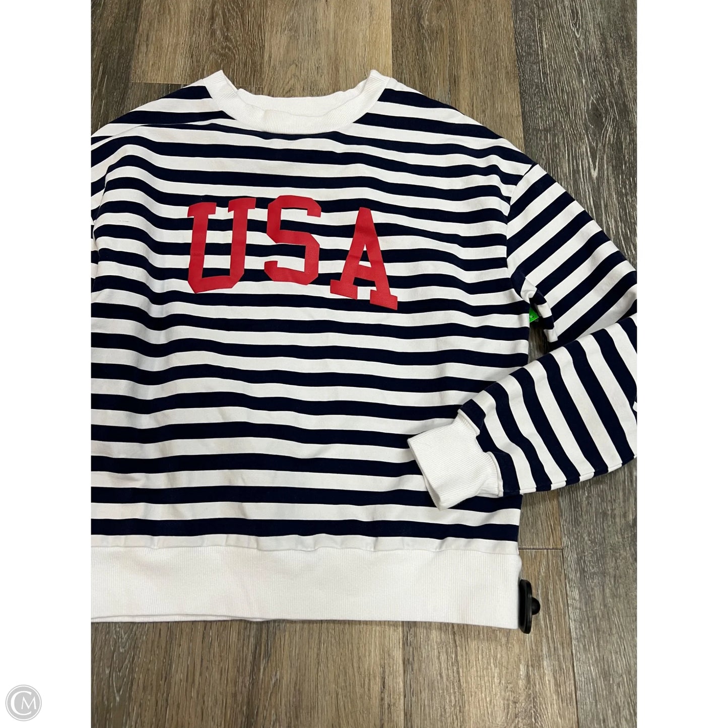 Sweatshirt Crewneck By Beach Riot In Striped Pattern, Size: M