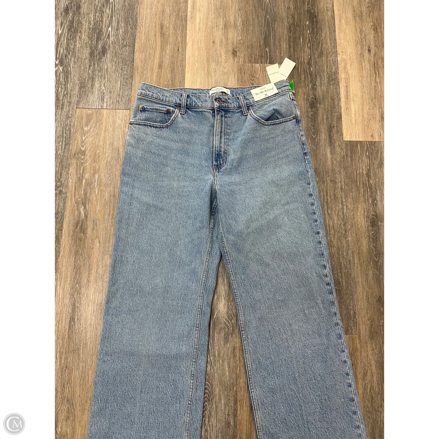 Jeans Straight By Abercrombie And Fitch In Blue Denim, Size: 14