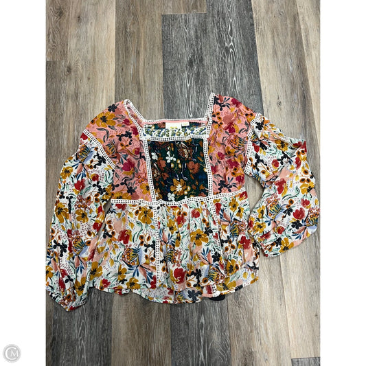 Blouse Long Sleeve By Maeve In Floral Print, Size: M