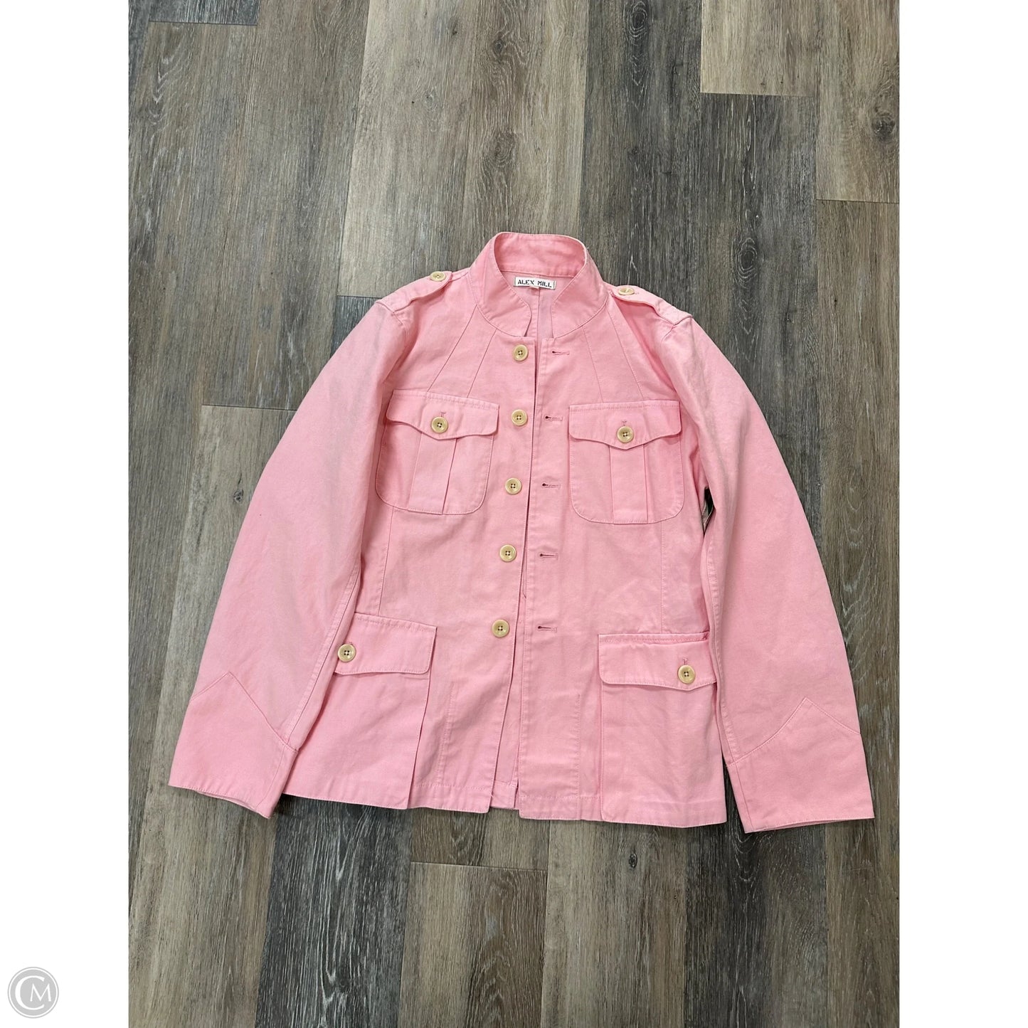 Jacket Denim By Alex Mill In Pink, Size: L