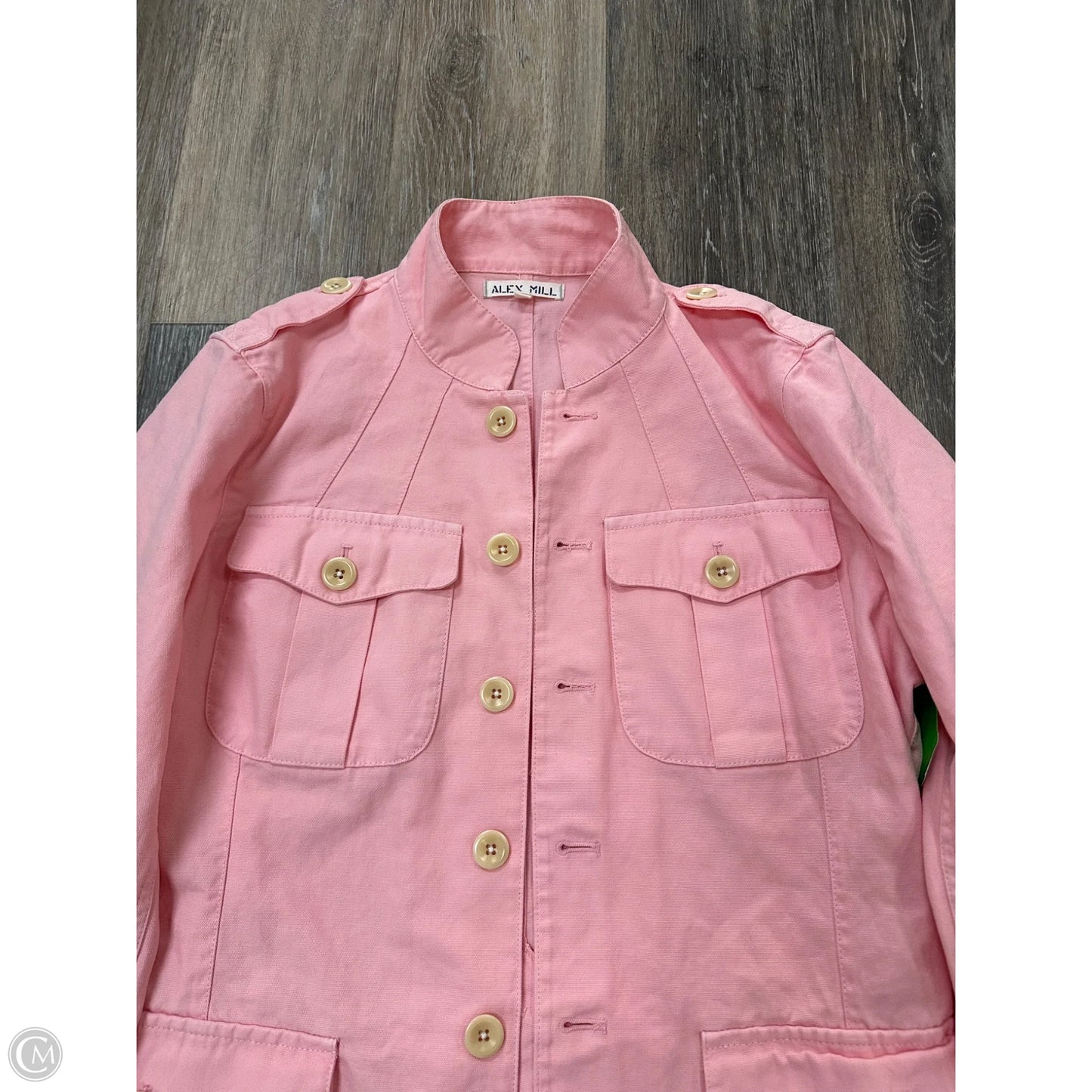 Jacket Denim By Alex Mill In Pink, Size: L