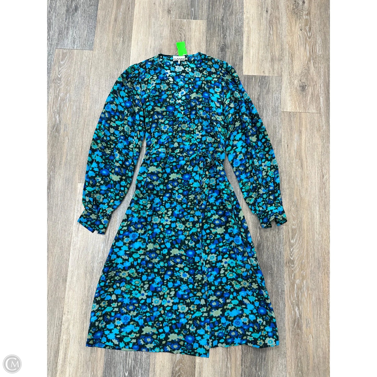 Dress Casual Midi By Ganni In Blue, Size: 6