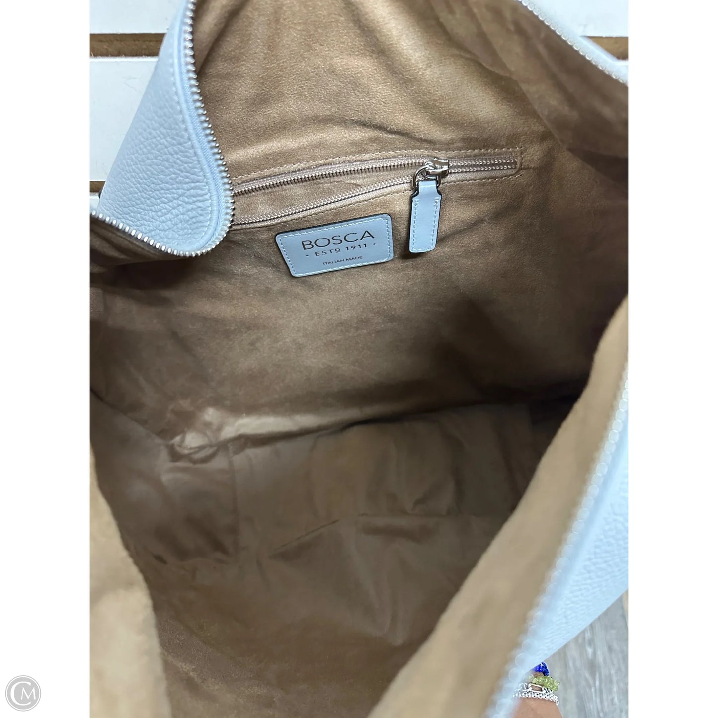 Handbag Leather By Bosca, Size: Large