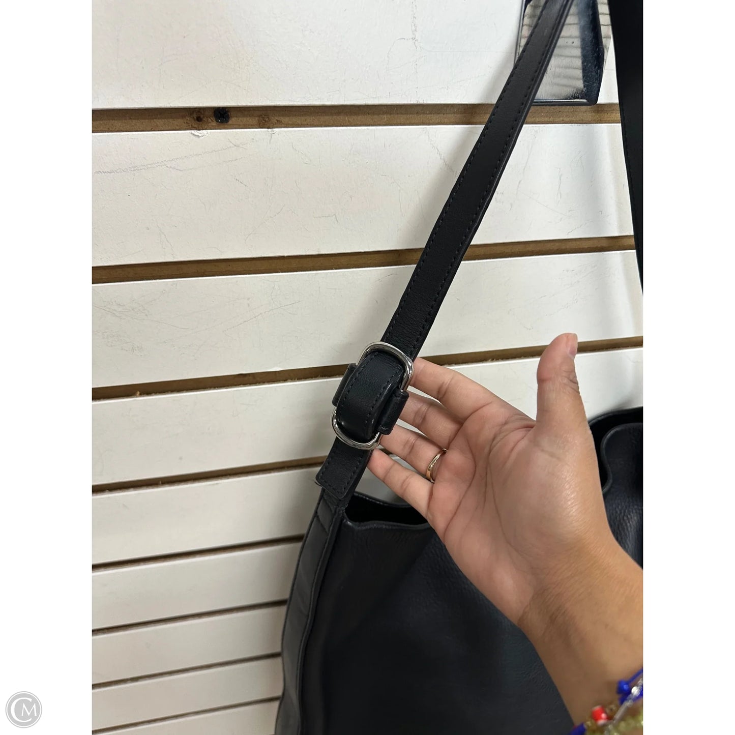 -Handbag Leather By Shinola, Size: Large