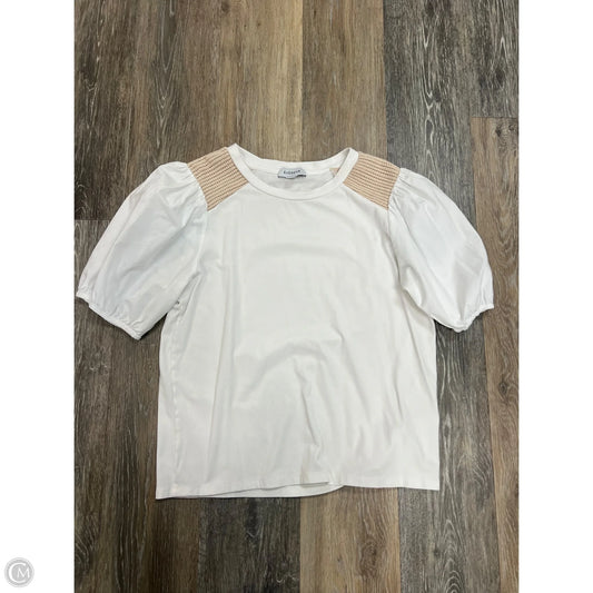 Top Short Sleeve By Evereve In White, Size: M