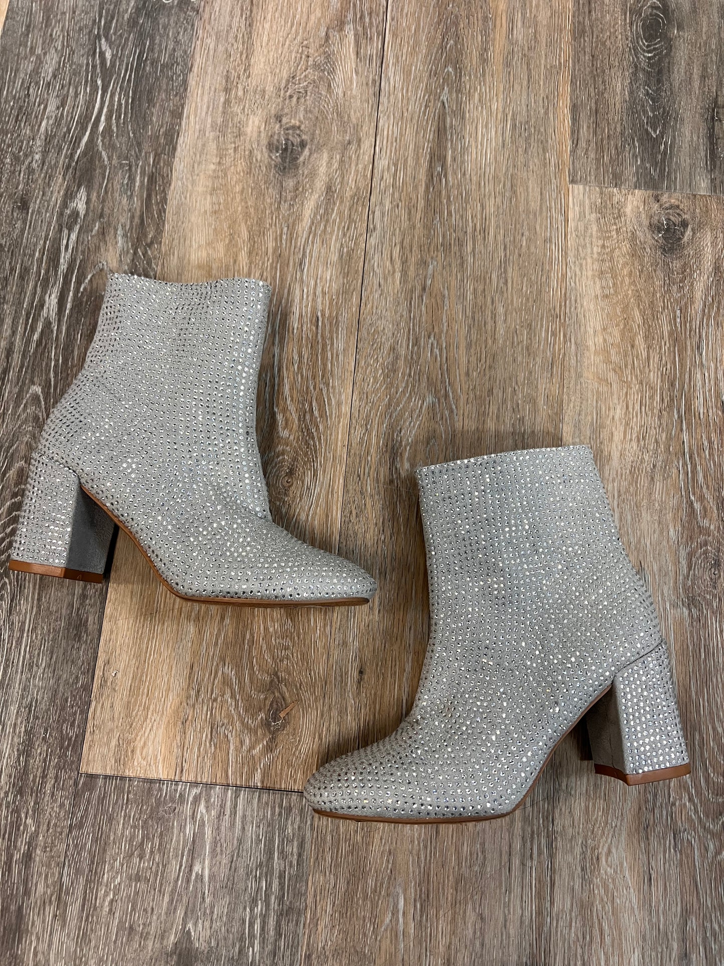 Boots Ankle Heels By Top Moda In Silver, Size: 7