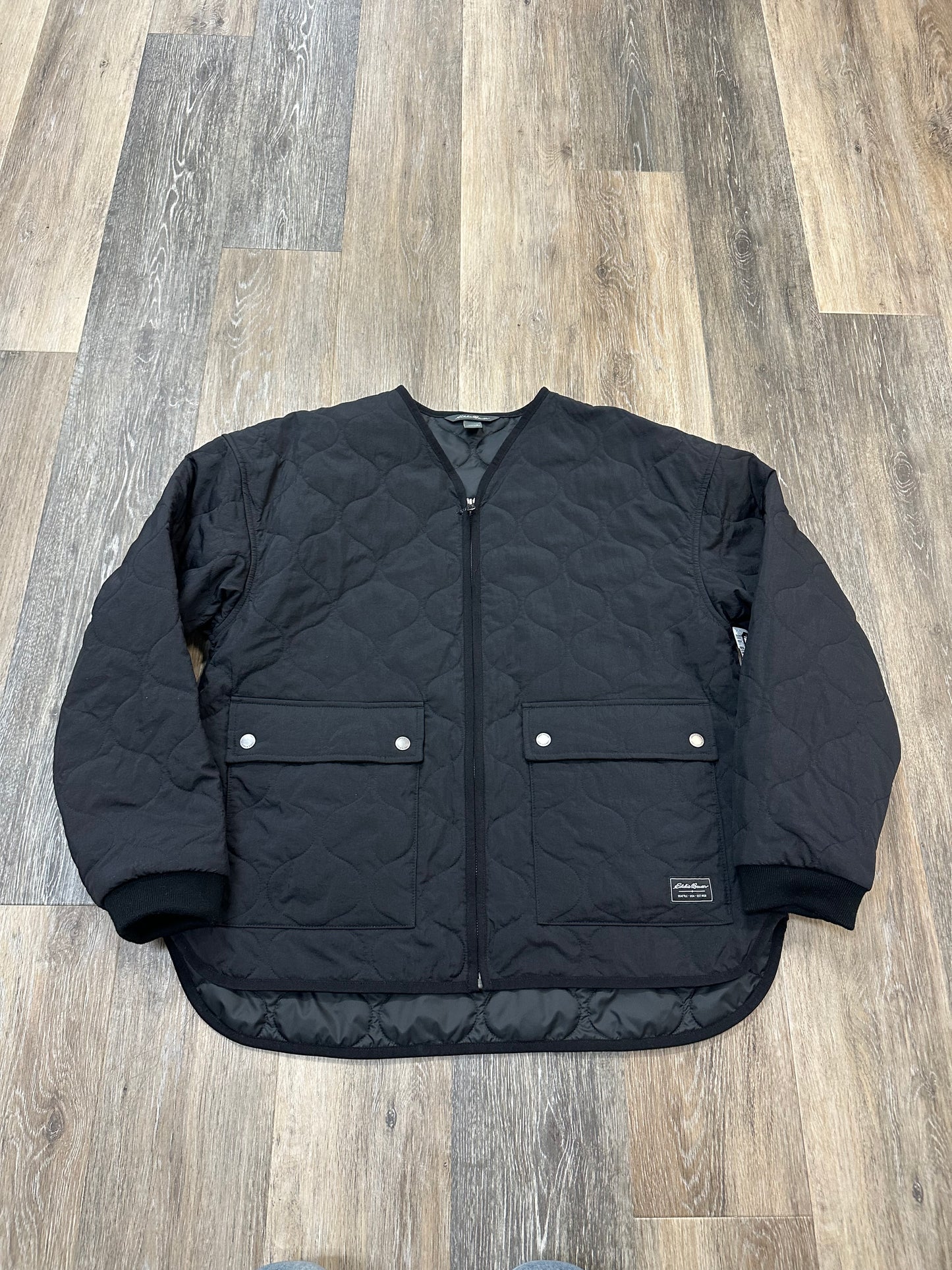 Jacket Puffer & Quilted By Eddie Bauer In Black, Size: M