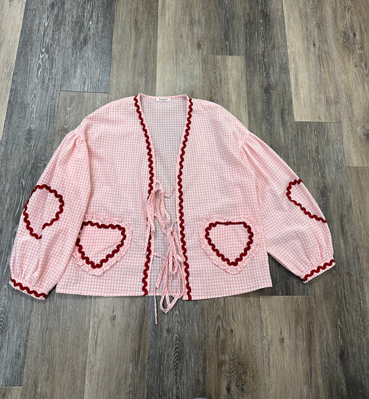 Blouse Long Sleeve By Sunday Up In Pink & Red, Size: M