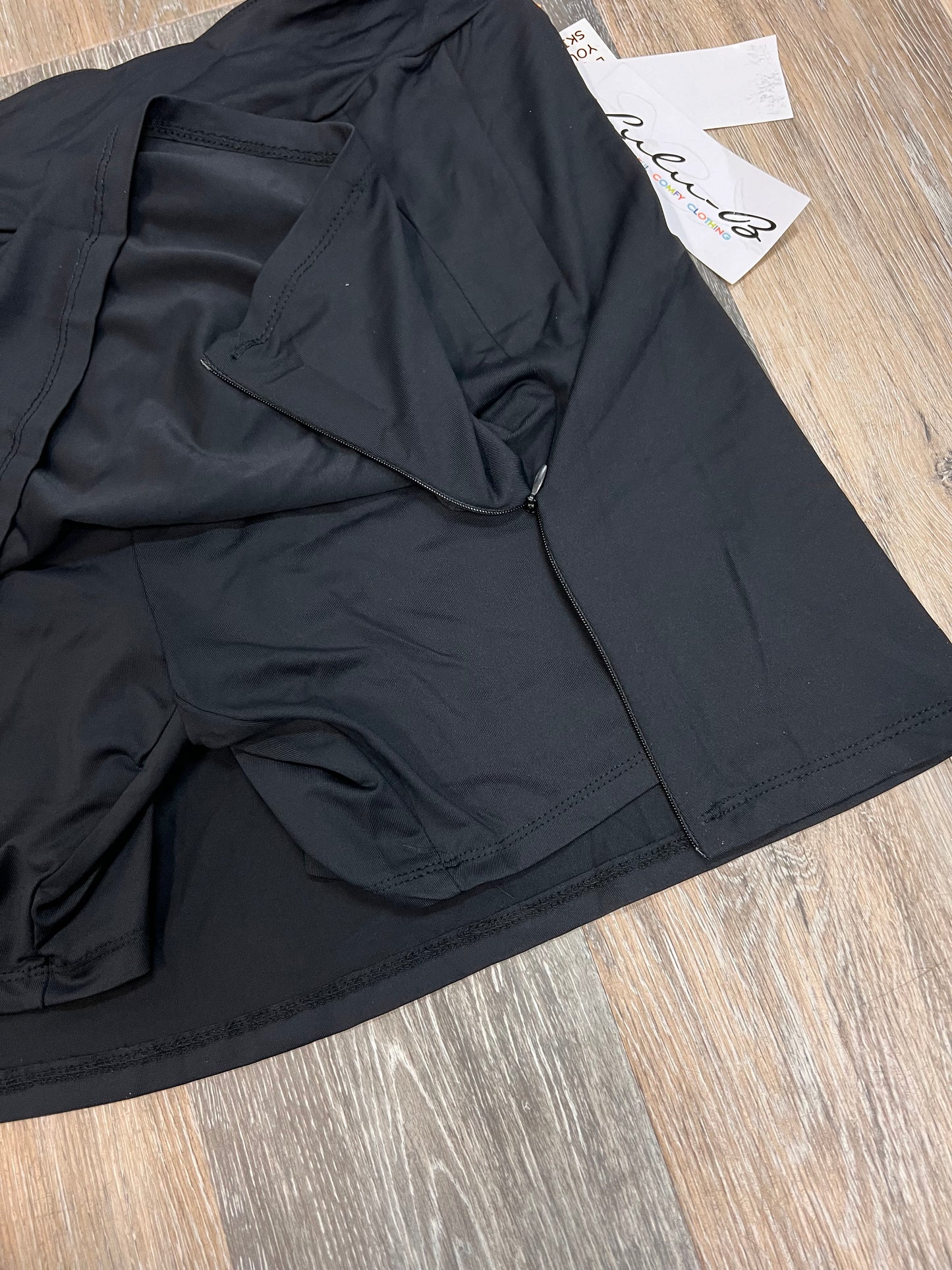 Athletic Skort By Lulu B In Black, Size: XL