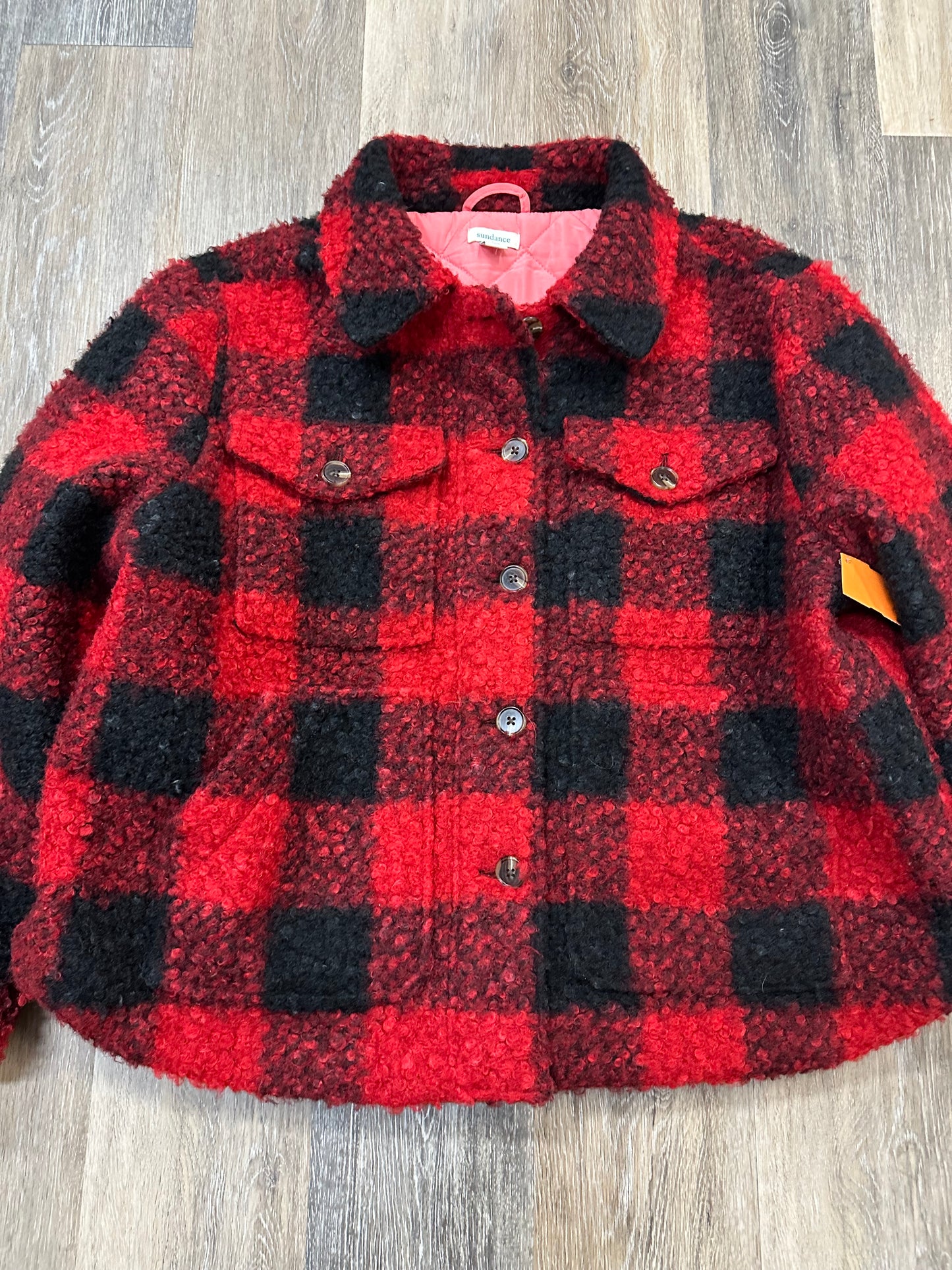 Jacket Faux Fur & Sherpa By Sundance In Black & Red, Size: Xl