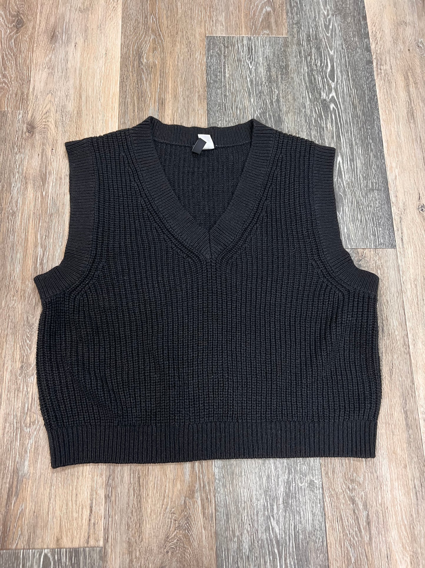 Vest Sweater By Divided In Black, Size: L