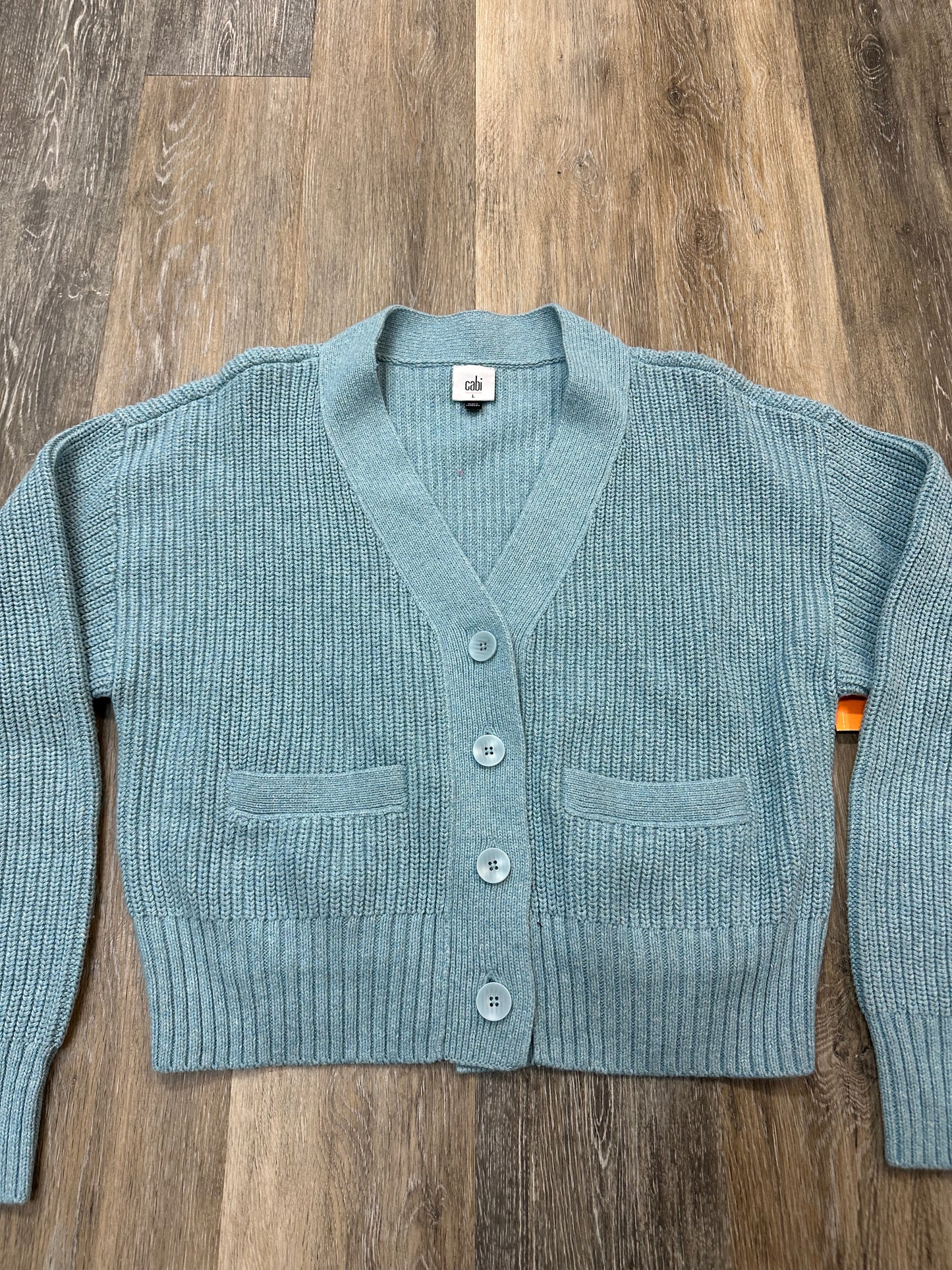 Sweater Cardigan By Cabi In Blue, Size: L