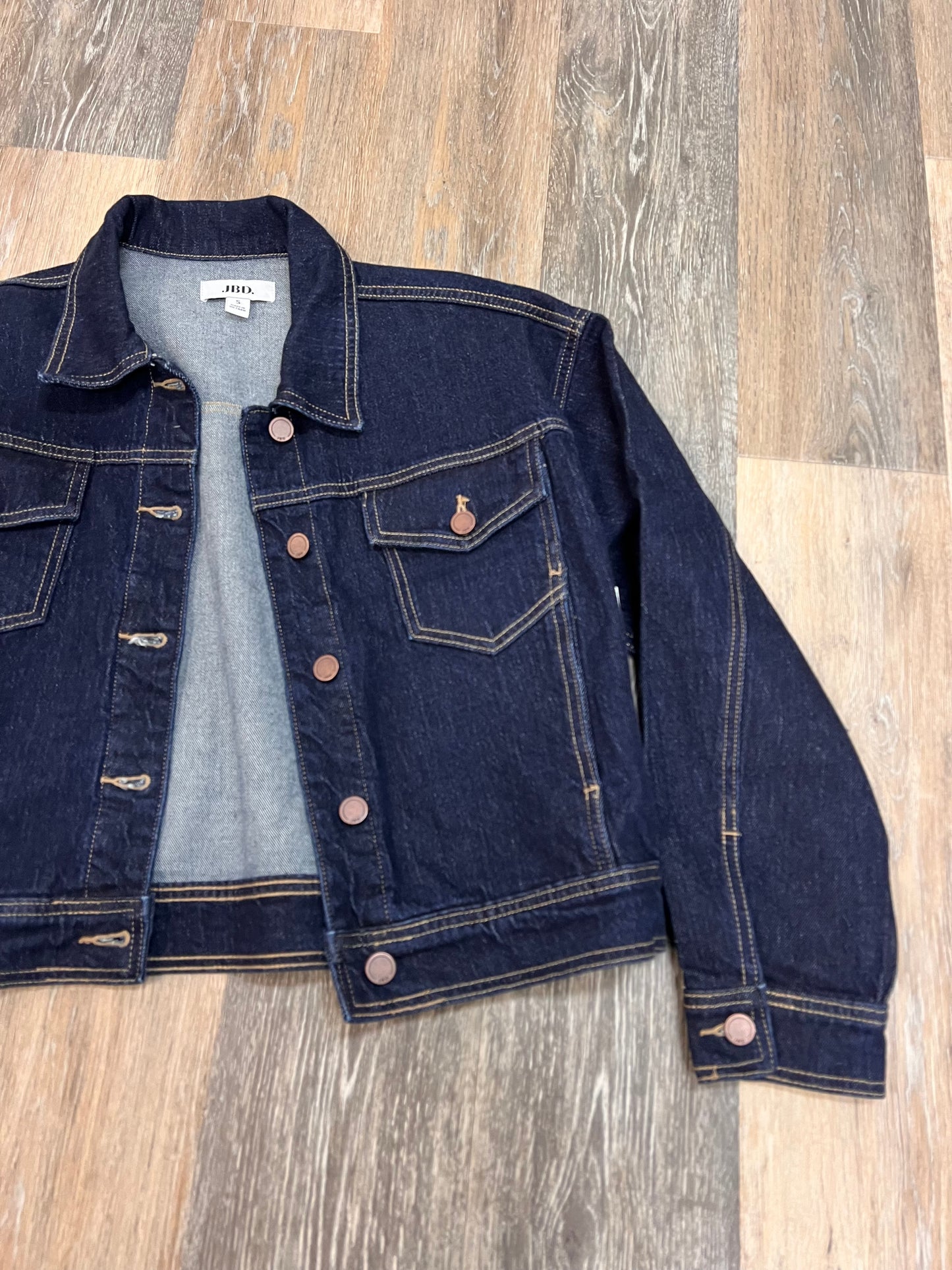 Jacket Denim By Just Black In Blue Denim, Size: S